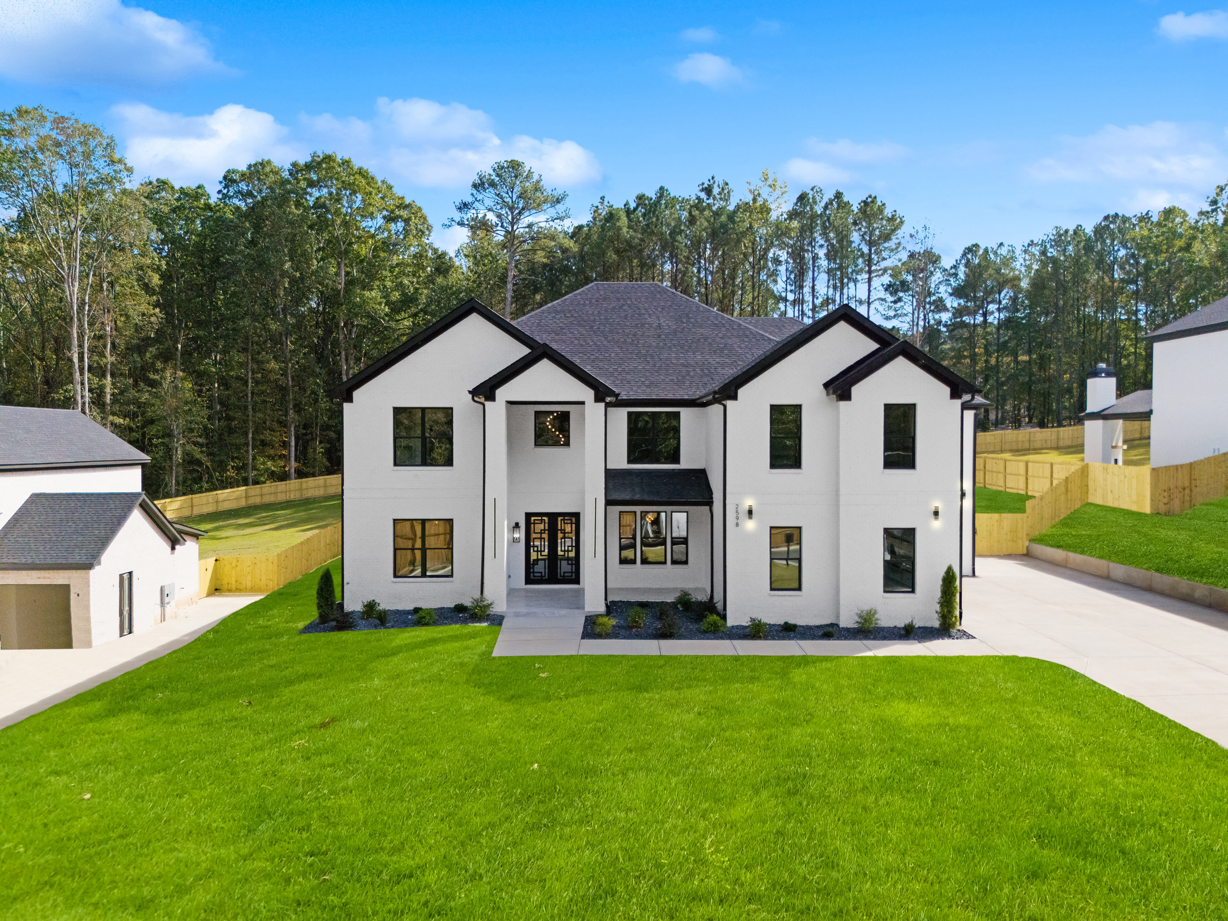 Aerial view of a finished F&F Realty Partners spec home in metro Atlanta