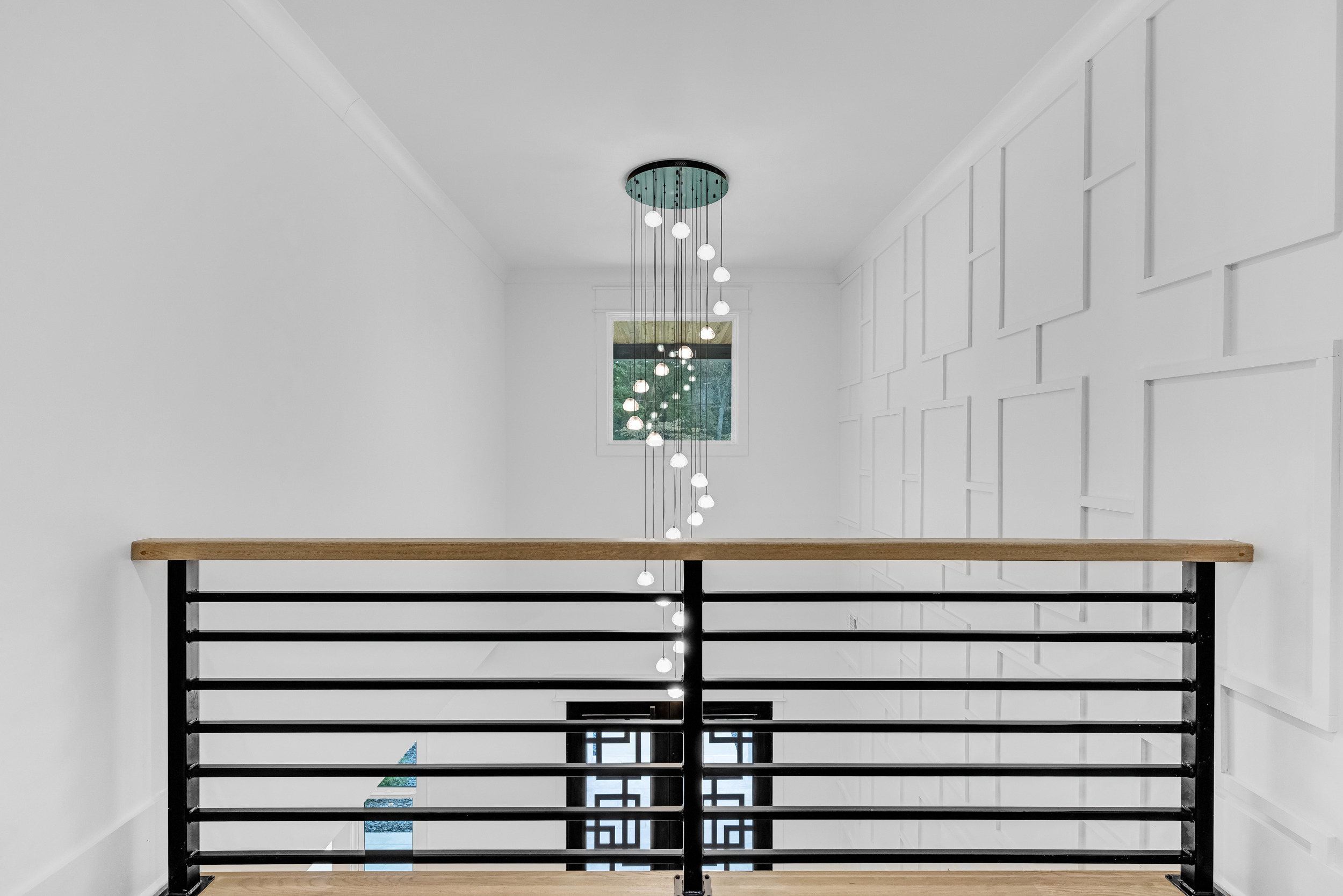 Staircase with modern railing