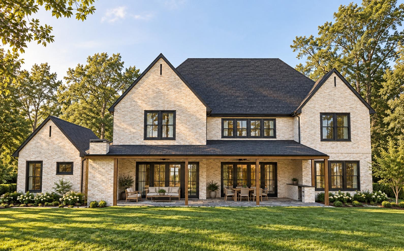 Rendering of the rear elevation with covered patio